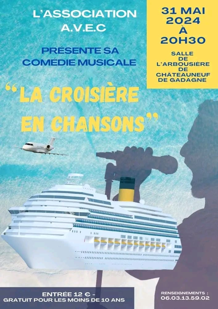 Affiche du spectacle de chant : la croisière en chansons